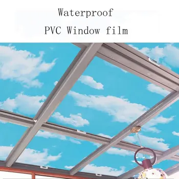 Ochrana osobných údajov vitráže film okno nálepky neba a cloud matné balkón Office PVC Samolepiace dekoračné fólie pre nábytok