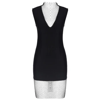 Ocstrade Sexy Obväz Šaty Black Bodycon Šaty 2021 Nové Príchodu Leta Ženy Crystal Ozdobené Nočný Klub Party Šaty