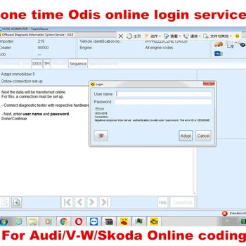 ODIS GEKO Online Kódovanie Účet na Prihlásenie jeden čas Služby pre Softvér odis 5.2.6 pre VAS Diagnostické Rozhranie 5054A 3/4/5 VAS 6154