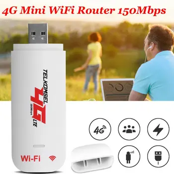 Odomknutý 4G LTE Router WIFI Bezdrôtové pripojenie USB Dongle Širokopásmový Modem 150 mb / s Prenosné Auto WIFI Router Hotspot
