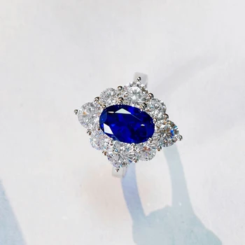 OEVAS 925 Sterling Silver Sapphire Snubné Prstene Pre Ženy Šumivé Vysoko Uhlíkovej Diamantové Zásnubné Strany Jemné Šperky Darček