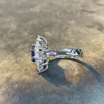 OEVAS 925 Sterling Silver Sapphire Snubné Prstene Pre Ženy Šumivé Vysoko Uhlíkovej Diamantové Zásnubné Strany Jemné Šperky Darček