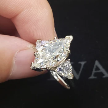 OEVAS 925 Sterling Silver Šumivé 8*14 mm Topaz Vysokým počtom atómov Uhlíka Diamant Snubné Prstene Pre Ženy Strany Jemné Šperky Veľkoobchod