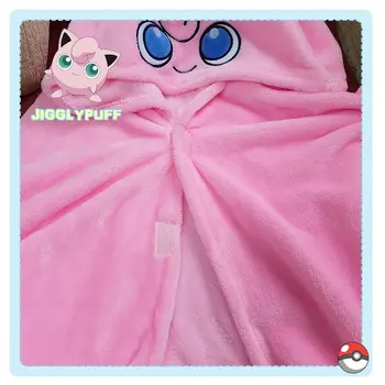 OJBK Kapucňou Cape Kabát Anime Pokémon Cosplay Plášť Pohodlné Otaku Dievča, klimatizácia, Deka Jar Zime Šál Jigglypuff