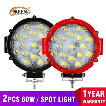 OKEEN 2x Super Svetlé 60W LED Pracovné Svetlo Spot Lúč Jazdy Svetlo Pre Offroad Vozidlo Traktor ATV SUV UAZ 4WD Auto 4x4 Žiarovka 12V 24V
