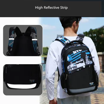 OKKID dospievajúcich chlapcov školské tašky študent bookbag veľké cestovný batoh nepremokavé aktovka batoh laptop taška 15.6 muži späť taška