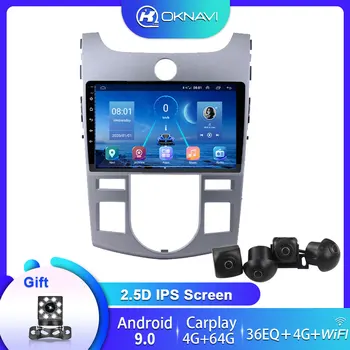 OKNAVI Android 9.0 Pre Kia Cerato 2 Roky 2008-2013 Auta 2 Din Auto Rádio 4G WIFI, BT Carplay DSP Fotoaparát Multimediálne Video Navigácia GPS