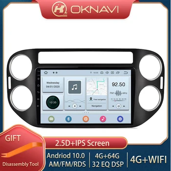 OKNAVI Auta Gps Navigácie Č. 2 Din 2 Auta Bluetooth Rádio, Prehrávač Android 9.0 Multimediálne 4G WIFI 8 Jadra na VW Tiguan obdobie 2010-