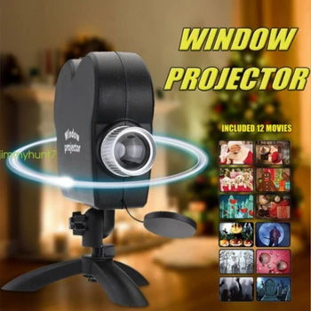 Okno Displeja Laser DJ Stage Lampa Vianočné Reflektory Projektor Divov Filmy Projektor Lampa Halloween Party Svetlá