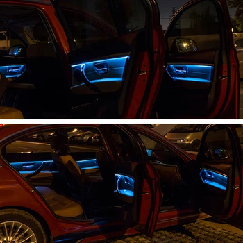 Okolitého svetla, 2 farby na bmw f30 3 série auto interiéru vnútorné dvere miska rukoväť opierkou svetlo LED atmosféru interiéru lampa