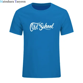 Old School Nový Príchod Letné Módy Bežné Krátke Rukávy T-Shirt Tlač Značky Mužov Tričko Oblečenie Bavlnené Pánske Tričko