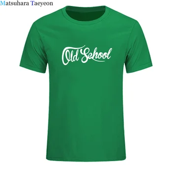 Old School Nový Príchod Letné Módy Bežné Krátke Rukávy T-Shirt Tlač Značky Mužov Tričko Oblečenie Bavlnené Pánske Tričko