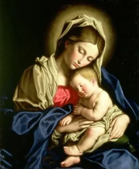 Olejomaľba Madonna Panny Márie & Dieťaťa Krista(bez rámiku) 24x36