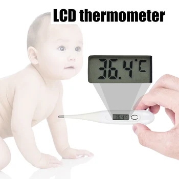 OLIECO Elektrický Digitálny Baby Teplomer Vodotesný LCD Teplomer Dieťa Dospelých Telesnej Teploty Meranie Nástroj Mäkké Tvrdé Tip