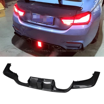 OLOTDI Uhlíkových Vlákien Zadný Nárazník Pery Výustka S LED pre BMW F80 F82 F83 M3 M4-2016 Auto Tuning Auto Príslušenstvo