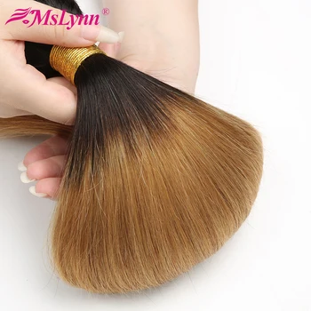 Ombre Hair Zväzky Rovno Ľudské Vlasy T1B/27 Brazílsky Vlasy Väzbe Zväzky Blondína Ľudské Zväzky Vlasy Mslynn Remy Rozšírenie