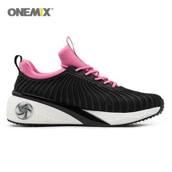 Onemix ženy bežecká obuv vysokej zvýšenie vychádzkové topánky pre ženy ružová športové tenisky gumové podošvy lady topánky veľkosť 35-40