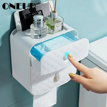 ONEUP Prenosné Dvojité Toaletný Papier Vodotesný Úložný Box Na Wc na Stenu Roll Papiera Zásobník Kúpeľňových Doplnkov