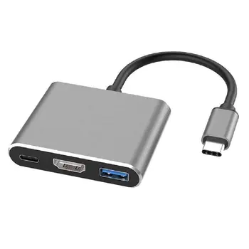 OOTDTY USB C k HD-MI Adaptér USB3.0 Typ C Nabíjanie Hub Coverter pre MacBook Pro 2016