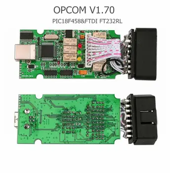 OP COM pre vozidlá značky Opel V1.70 OBD2 OP-COM Auto Diagnostický Scanner Reálne PIC18f458 OPCOM pre Opel Auto Diagnostický Nástroj, Flash Firmware