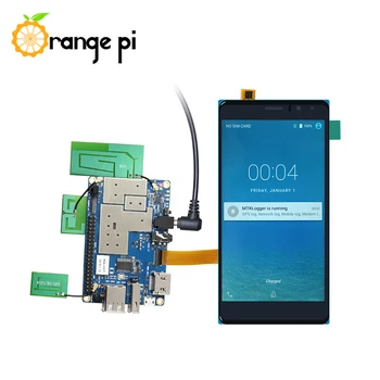 Orange Pi 4G-internet vecí 5.5 palcový Čierna farba, TFT LCD Dotykový Displej