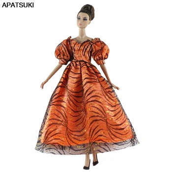 Orange Svietidla Rukáv Party Šaty pre Bábiku Barbie Oblečenie Oblečenie, Šaty pre 1/6 BJD Doll Oblečenie, Doplnky, Hračky Pre Deti,
