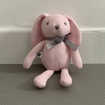 Organická bavlna zajac medveďa králik ružový sivý slon dieťa teddies bunny