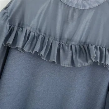 Organza Pletené Šaty Žien Za 2020 vysoký krk dlhý rukáv Mini Šaty Žena Módy Patchwork Prehrabať Bežné laddies Šaty
