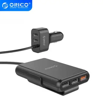 ORICO 5 Port QC3.0 Rýchle Auto Nabíjačku s Predlžovací Kábel 52W Univerzálny USB Adaptér Pre MPV Auto Mobilné Telefóny, Tablet PC 12V-24V