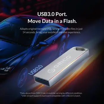 ORICO Kovové USB Flash Disk USB3.0 128 GB 64 GB 32 GB, 16 GB Flash Memory Stick Pero disk USB kľúč Vodotesný Kovové memoria cel usb