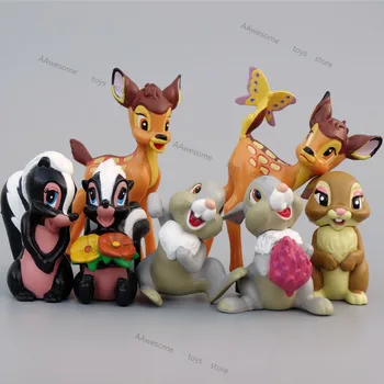 Originál Disney Bambi Anime Obrázok 7pcs/set PVC Akcie Obrázok 5-9 cm Špeciálne Darčeky pre Deti Narodeniny Dekorácie, Hračky