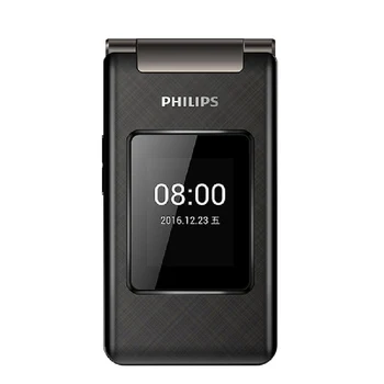Originál Philips E212A MTK 2.8 palcový 1800mAh batériu jediný fotoaparát, FM Rádio, podpora pamäťových kariet Dual SIM 2G flip klávesnice telefónu