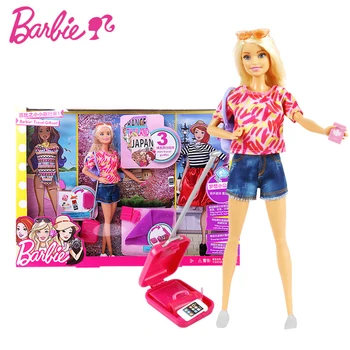 Originál Značky Barbie Cestovné Giftset Bábika Dievča Predstierať, Že Bábiky Dievča Hračka Pre Sviatok Vianočný Darček Boneca Foys Pre Deti