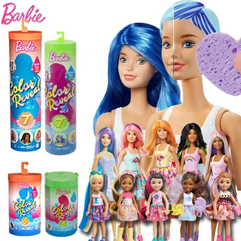 Originálne Bábiky Barbie Farbu Odhaliť Detská Hračka Bábika Hračky pre Dievčatá, Barbie, Oblečenie pre Bábiku Obrázok Slepé Okno DIY Prekvapenie Darček