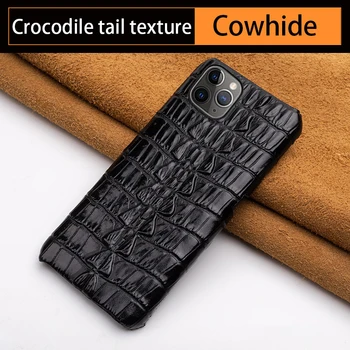 Originálne Kožené Telefón puzdro Pre iPhone 11 Pro Prípade Chvost Krokodíla Textúru Pre Apple X XS Max XR 6 6 7 8 a 9 Kryt Funda Capa