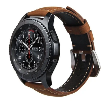 Originálne Kožené Watchband 22 mm Rýchle Uvoľnenie pre Samsung Výstroj S3 Klasické Hranici galaxy Sledovať 46 mm Kapela Zápästie smartwatch