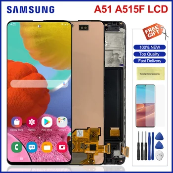 Originálne Lcd displej Pre Samsung Galaxy A51 Lcd Displej Dotykový Displej S Rámom Montáž Pre Samsung A51 A515 A515F A515F/DS A515FD LCD