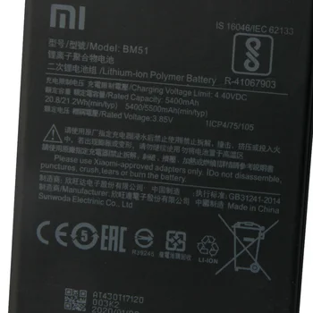 Originálne Náhradné Batérie Pre Xiao Mi Max3 Max 3 BM51 Originálne Batérie Telefónu 5500mAh