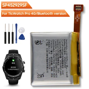 Originálne Náhradné Sledovať Batériu SP452929SF Pre Ticwatch pro 4G /Bluetooth Verzia Autentické Sledovať Batériu 415mAh + Bezplatné Nástroje