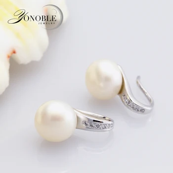 Originálne Prírodné Pearl náušnice,čerstvej vody pearl náušnice pre ženy white pearl náušnice striebro 925 šperky darček k narodeninám