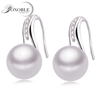 Originálne Prírodné Pearl náušnice,čerstvej vody pearl náušnice pre ženy white pearl náušnice striebro 925 šperky darček k narodeninám