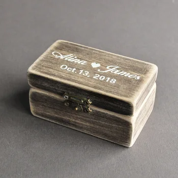 Osobné Dreva Krúžok Box Zásnubný Prsteň Box Na Mieru Svadobné Krúžok Držiak Na Okno Valentines Krúžok Nosič Box