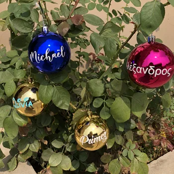 Osobné Meno Obtlačok na Vianoce Čačky Vianočné Gule nálepky Ornament obtlačky dekorácie ( lopta nie je súčasťou balenia)