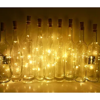 Osvetlenie lampa 15PCS Fľaša Svetlá Korku Tvar Pre 1M 10 LED Fľaša Vína String Strany Romantický Iluminación Lámpara