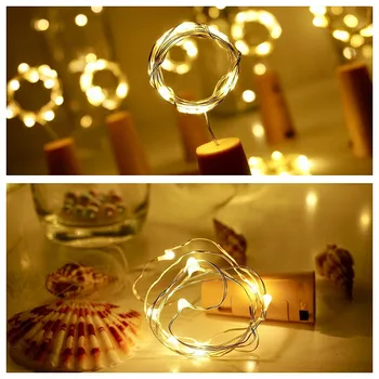 Osvetlenie lampa 15PCS Fľaša Svetlá Korku Tvar Pre 1M 10 LED Fľaša Vína String Strany Romantický Iluminación Lámpara