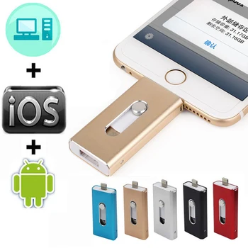 OTG USB Flash Disk Pre iPhone X/8/7/7 Plus/6/6/5/SE ipad Kovové kl ' úč HD Memory Stick 8 16 32 G 64 G 128G Flash Ovládač usb 3.0