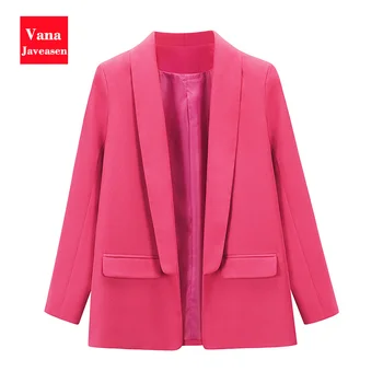 Otvorte Steh Slim Ušitý Kabát Office Dámy Outwear Pevné Elegantná Bunda Žena Business Dochádzanie Na Mieru Coats Jeseň 2020
