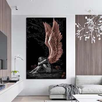 OUCAG Anjeli A Démoni Plátno na Maľovanie Abstraktné Portrét Wall Art Obrázky Cuadros Domova pre Obývacia Izba Plagát Obrazy