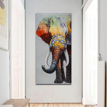 OUCAG Farebné Slon Plagát Zvierat Obrázky Plátno na Maľovanie Cuadros Domova Wall Art Maľovanie pre Obývacej Izbe Plagáty