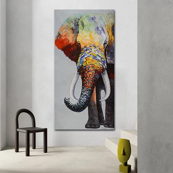OUCAG Farebné Slon Plagát Zvierat Obrázky Plátno na Maľovanie Cuadros Domova Wall Art Maľovanie pre Obývacej Izbe Plagáty